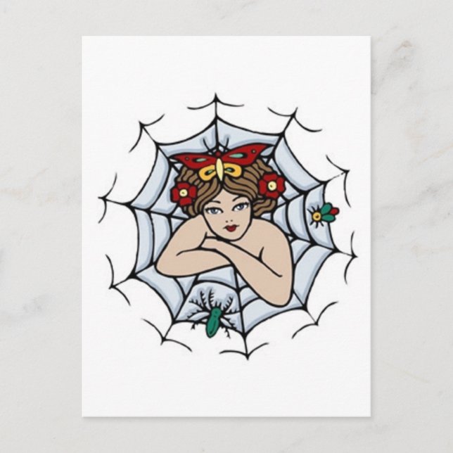 Vintages Girl in a Spione Postkarte (Vorderseite)