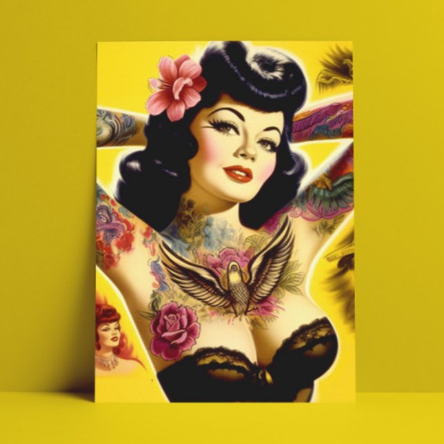 Vintages Glam-Button Postkarte (Von Creator hochgeladen)