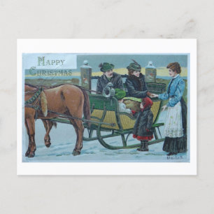 Vintages Glück für Weihnachten von A.M. Mailick Postkarte