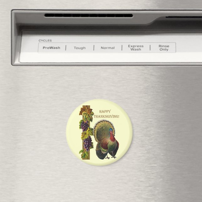 Vintages Glück Thanksgiving Türkei Magnet (In Situ (Geschirrspüler))