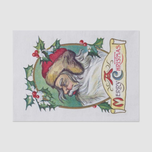 Vintages Gnome-Weihnachtsdekouver Seidenpapier (Vorderseite)