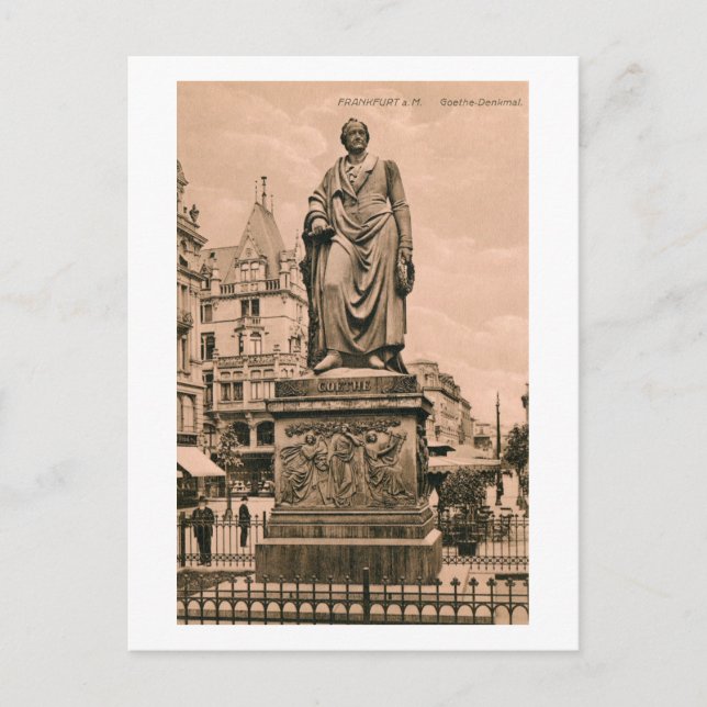 Vintages Goethe-Denkmal Frankfurt Deutschland Postkarte (Vorderseite)