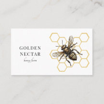 Vintages Gold Biene Logo Honeybeeper