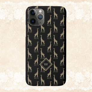 Vintages Gold Black Giraffe Muster mit anfängliche Case-Mate iPhone 14 Hülle