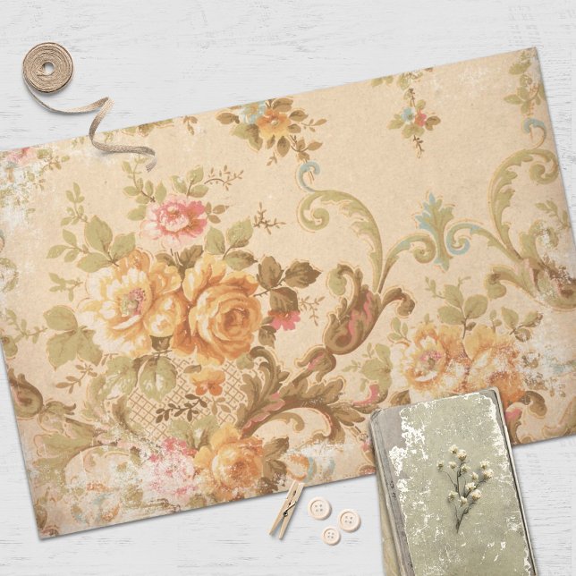 Vintages Gold Floral Decoupage Seidenpapier (Von Creator hochgeladen)