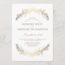 Vintages Gold Laurel Wreath Probe Dinner Einladung
