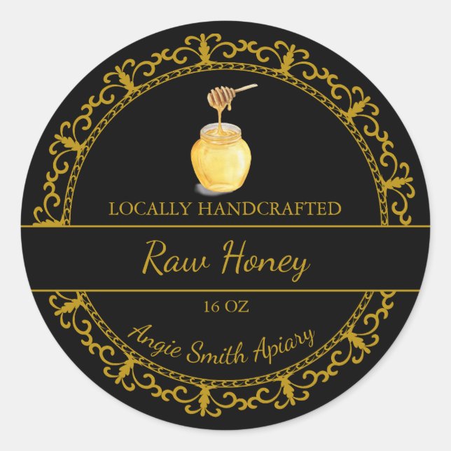 Vintages Gold-Rohhoney-Label Runder Aufkleber (Vorderseite)