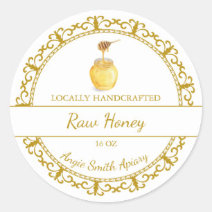 Vintages Gold-Rohhoney-Label Runder Aufkleber