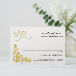 Vintages Gold RSVP Karte