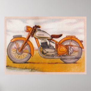Vintages Gold-Socovel-Motorrad drucken Poster