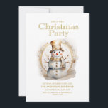 Vintages Gold White Snowman Weihnachts-Party Einladung<br><div class="desc">Weihnachts-Party Einladung mit dem Gemälde eines Schneemanns in Gold und Weiß. Personalisieren Sie Ihre Party-Informationen. Kontaktieren Sie mich,  um Hilfe bei Ihren Anpassungen zu erhalten oder um zusätzliche Matching oder Koordination von Zazzle-Produkten für Ihr Party anzufordern.</div>