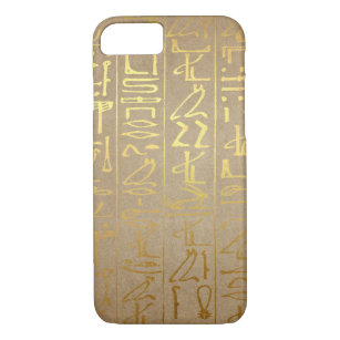 Vintages Goldägyptischer Hieroglyphen-Papier-Druck Case-Mate iPhone Hülle