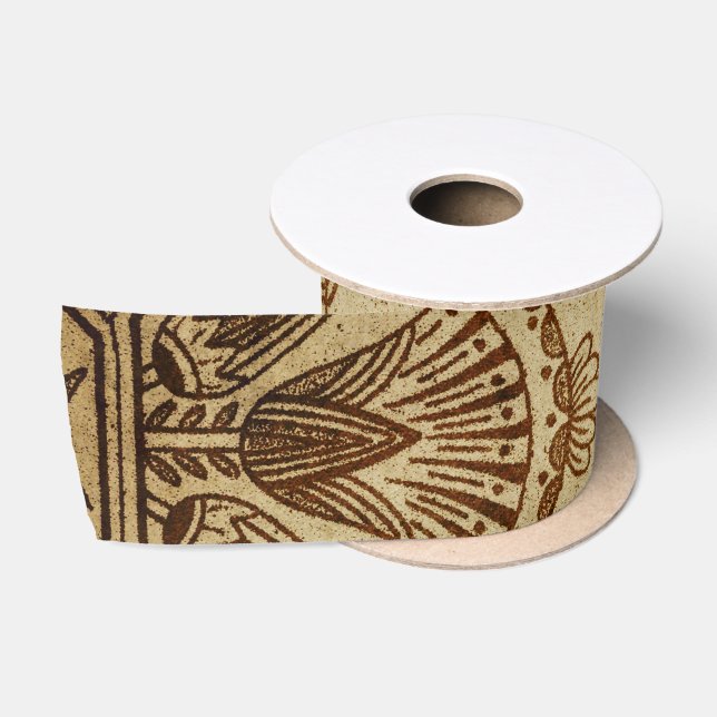 Vintages Goldägyptischer Papierdruck Satinband (Spule)