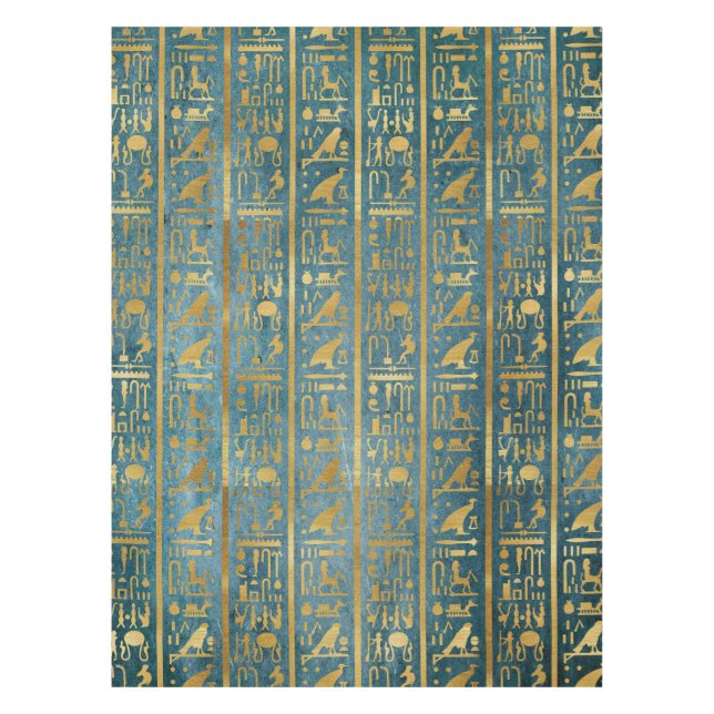 Vintages Goldägyptischer Papierdruck Tischdecke (Vorderseite)