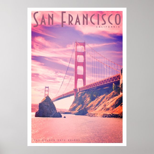 Vintages Golden Gate Bridge Travel Poster (Vorne)