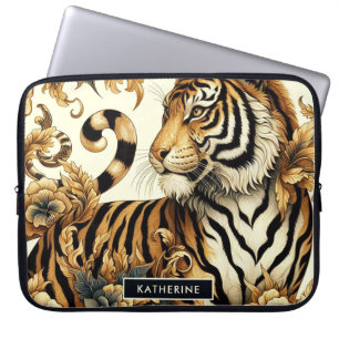Vintages Golden Tiger Gemälde Laptopschutzhülle