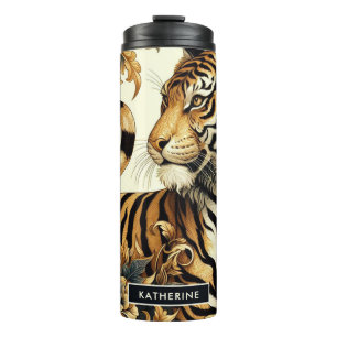 Vintages Golden Tiger Gemälde Thermosbecher