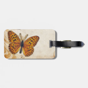 Vintages Goldgelbes Schmetterling Gepäckanhänger
