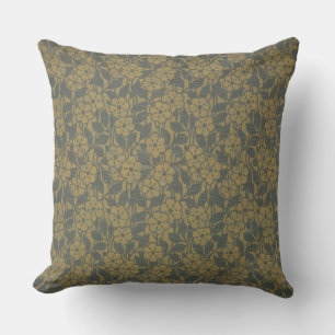 Vintages goldgraues Damaskusmuster Kissen