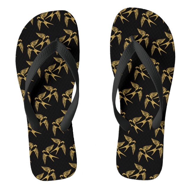 Vintages Goldschatten-Muster Flip Flops (Fußbett)