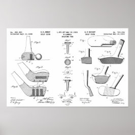 Vintages Golf Patent Poster 2 Black on White