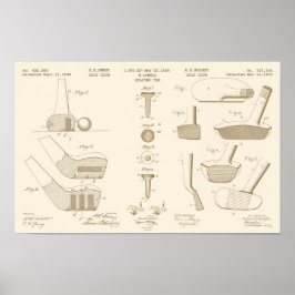 Vintages Golf Patent Poster 2 Sepia