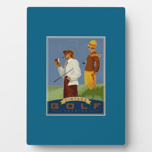 "Vintages Golfen" Fotoplatte