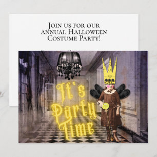 Vintages Goth Halloween Kostüm-Party Einladung