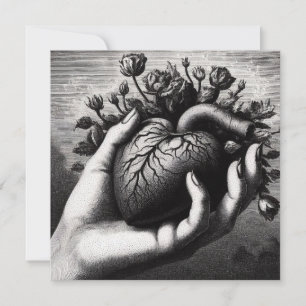 Vintages Goth Heart Valentine Retro Horror Karte