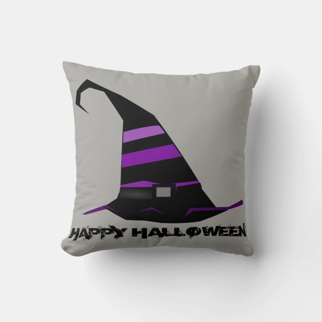 Vintages Gothic Halloween-Hexenhut Kissen (Vorderseite)