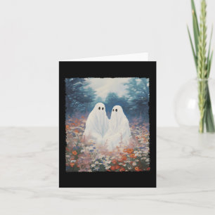 Vintages gotisches BlumenHalloween-Geisterpaar im  Karte