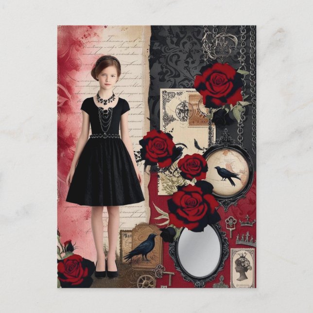 Vintages gotisches Elegant Whimsical Postkarte (Vorderseite)