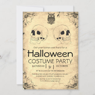 Vintages gotisches Halloween-Kostüm-Party Einladung