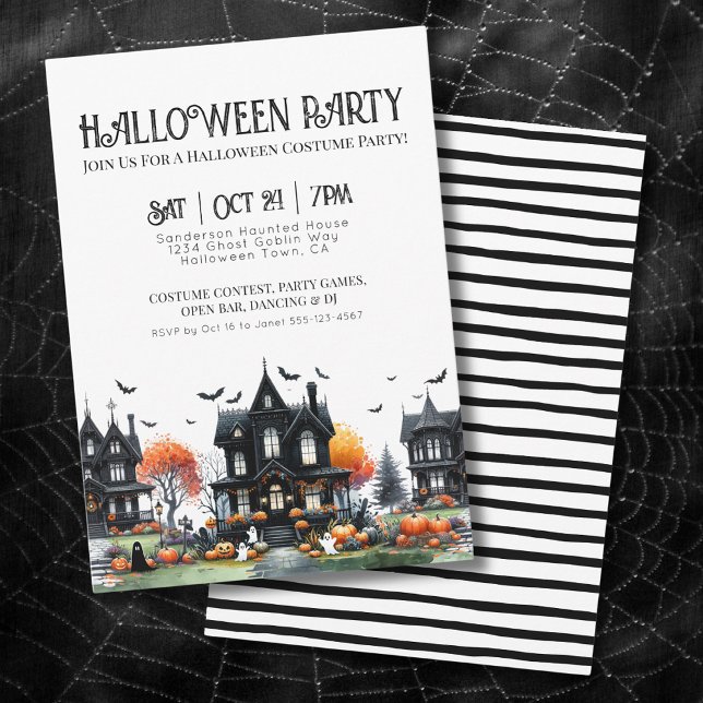 Vintages gotisches Halloween-Party Einladung (Vintage Gothic Halloween Party Invitation)