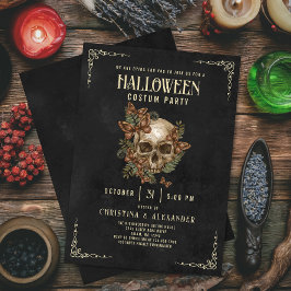 Vintages Gotisches Skull Elegantes Halloween-Party Einladung