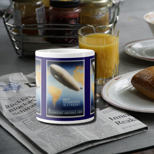 Vintages Graf Zeppelin-Reiseplakat Jumbo-Tasse