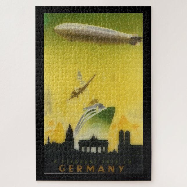 Vintages Graf Zeppelin Reiseplakat Puzzle (Vertikal)