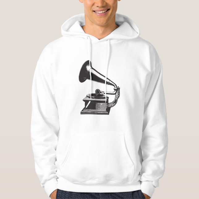 Vintages Grammophon Hoodie (Vorderseite)