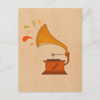 Vintages Grammophon mit Musiksplittern