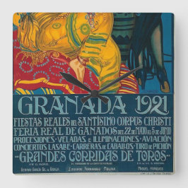 Vintages Granada Festival 1921 Quadratische Wanduhr