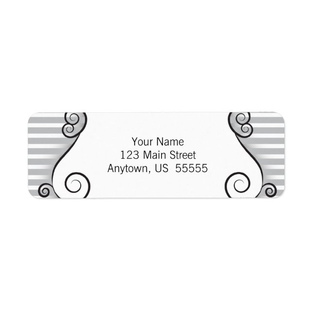 Vintages graues Streifenrücksendetikett (Vorne)