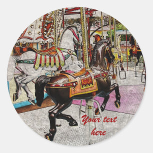 Vintages Graupferd Runder Aufkleber