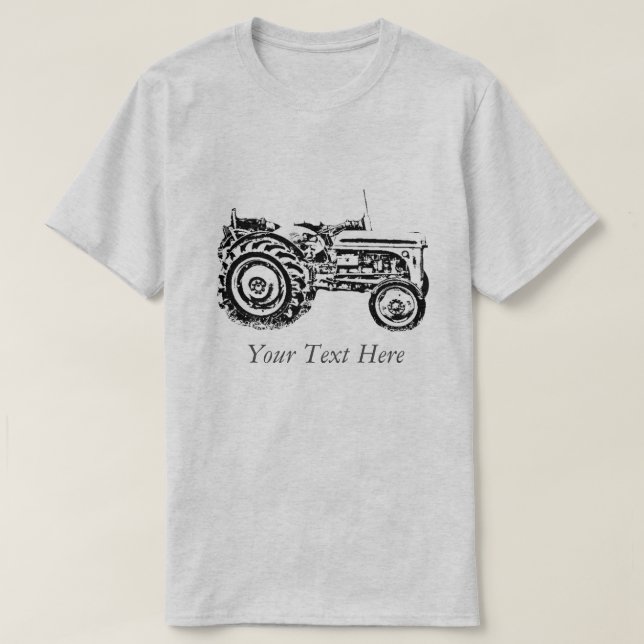 Vintages Grauschneckenzugmaschinen-Foto T-Shirt (Design vorne)