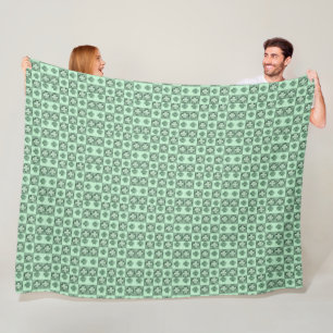 Vintages Green St Patrick Retro Kleeblatt Muster T Fleecedecke