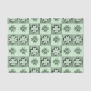 Vintages Green St Patrick Retro Kleeblatt Muster T Seidenpapier
