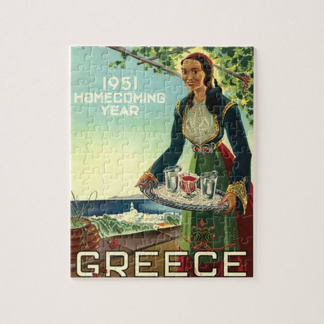 Vintages Griechenland Reisevorführung Kunst (Vertikal)
