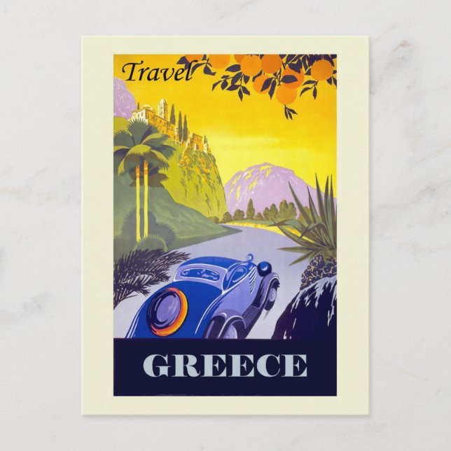 Vintages Griechenland Tourismus Reisen Postkarte (Vorderseite)