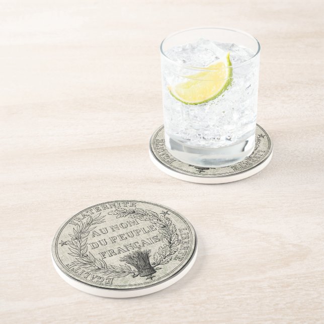 Vintages Großes Siegel Frankreichs Getränkeuntersetzer (Seite)