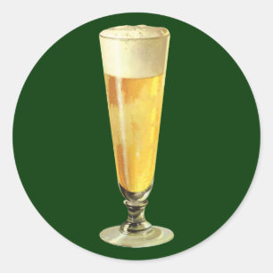 Vintages großes, tiefgefrorenes Bier, alkoholische Runder Aufkleber