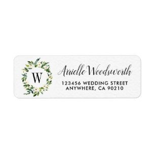 Vintages Grün-Blumenhochzeits-Adressen-Etiketten